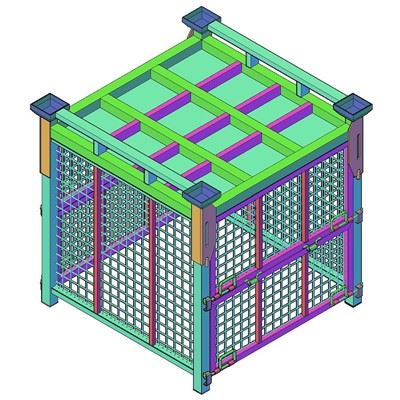Metal Pallet Box On Rack